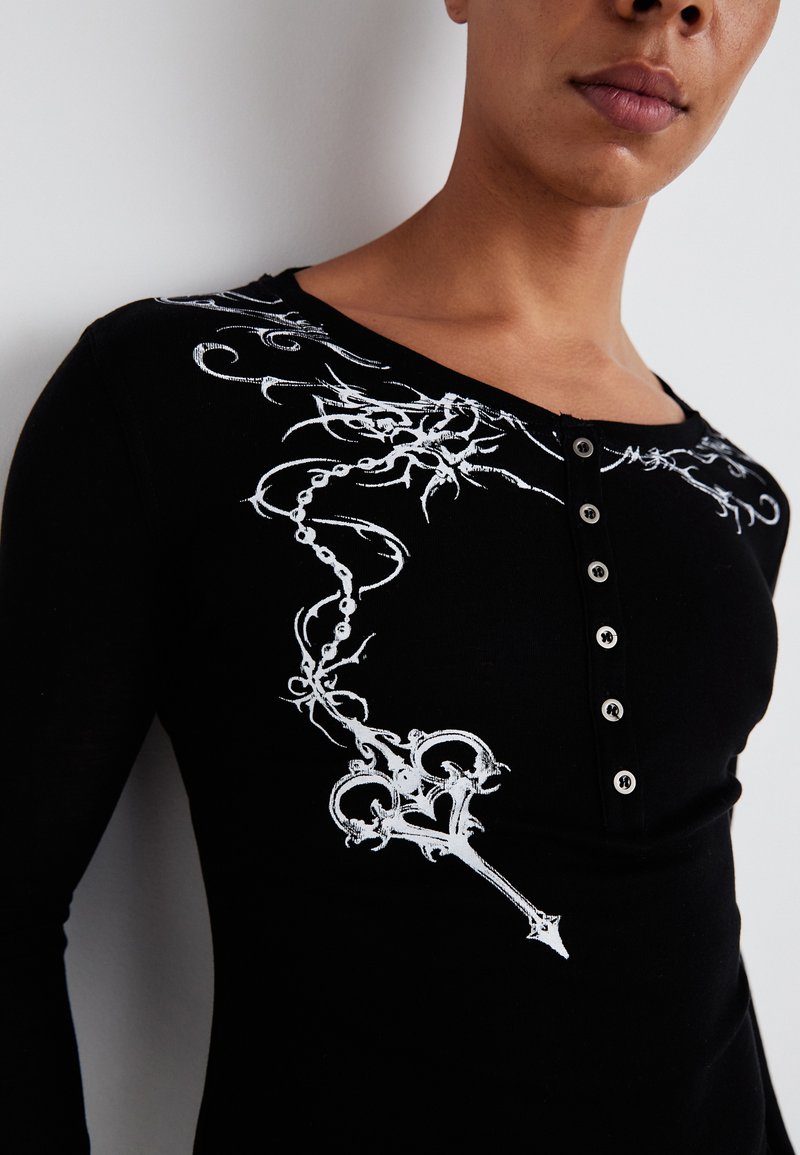 Jaded London INES HENLEY - Long sleeved top - black - Zalando.co.uk