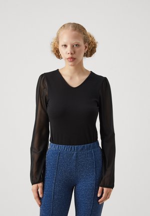 ONLLIVE LOVE - Tops ar garām piedurknēm - black