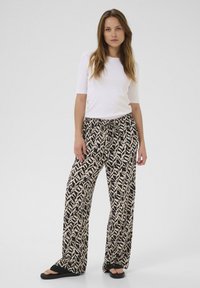 Kaffe Pantalon classique - black feather grey lines