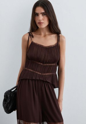 Scalpers, SCALPERS SCLACE HAREM TOP - Top - dark brown