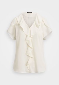 RUFFLE TRIM GEORGETTE BLOUSE - Blůza - mascarpone cream