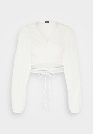 Pieces PCSTINA WRAP CROP  - Camiseta de manga larga - cloud dancer