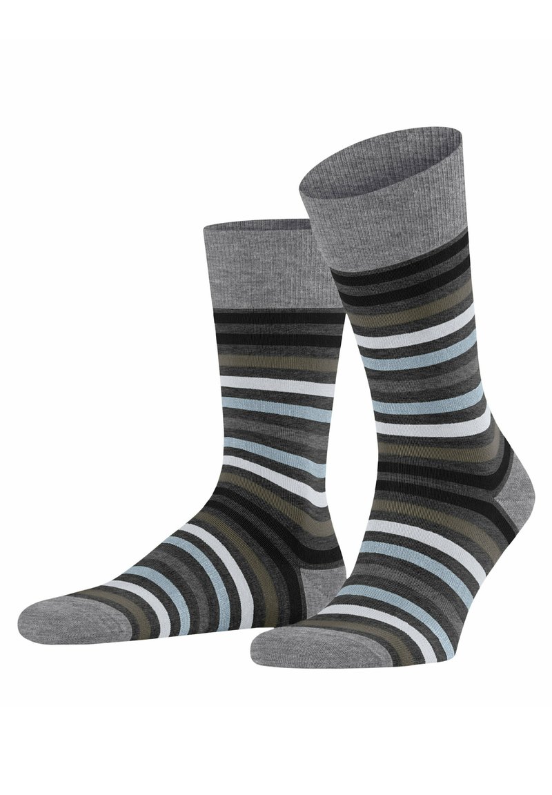 FALKE TINTED STRIPE - Calze - asphalt mel