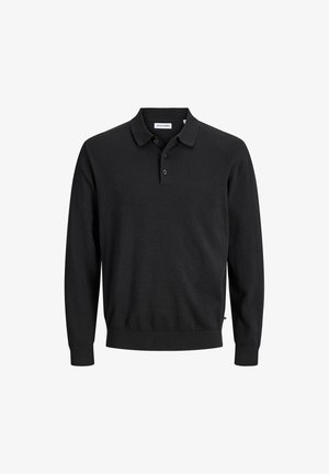 Jack & Jones, KNITTED POLO PLUS SIZE KNITTED POLO - Top s dlhým rukávom - black