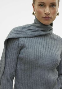 Vero Moda VMZOEY WRAP NECK - Maglione - medium grey melange