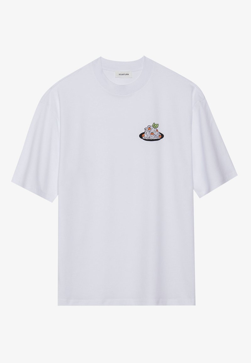 YOURTURN T-shirt print wit YOURTURN T-shirt print wit