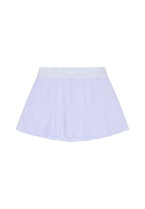 Λευκή φουστα η οποία είναι πιετέ με φαρδύ ζωνάκι στη μέση και διακριτικό λογότυπο στο κέντρο μπροστά, παρουσιάζεται πάνω σε λευκό φόντο.