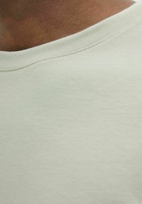 Světle zelené bavlněné tričko s kulatým výstřihem, hladkou textura a jemným švem podél límce.