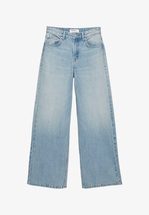 PULL&BEAR, LOOSE OVERSIZE - JEANS < - Leveälahkeiset - mottled light blue