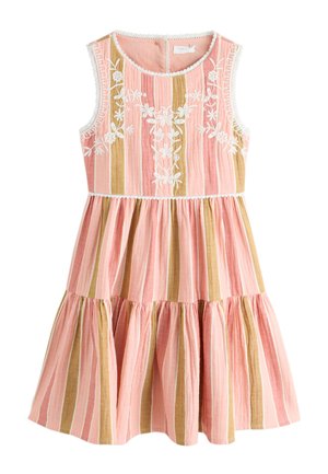 Next, REGULAR FIT - EMBROIDERED SLEEVELESS DRESS . - Jurk - rust brown