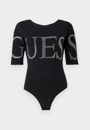 Guess LOWBACK BLING BODYSUIT - Print T-shirt - jet black