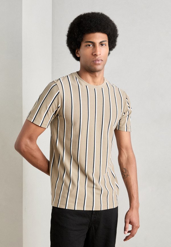 STRIPED TEE - T-Shirt print - dark stone