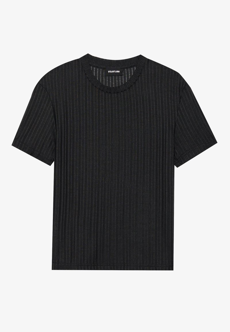 YOURTURN Camiseta básica negro