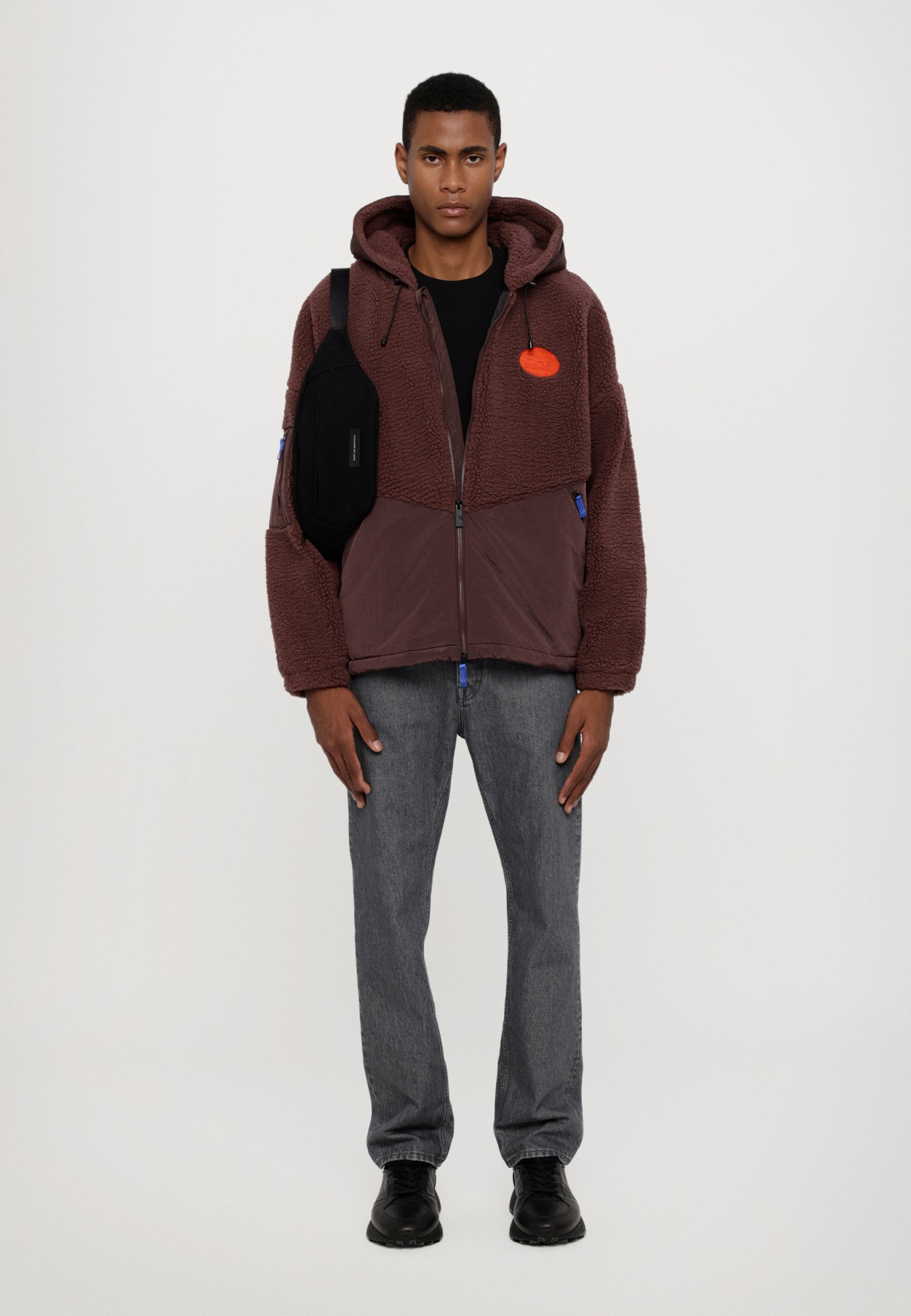 EA7 Emporio Armani GIUBBOTTO - Fleece jacket - puce/bordeaux