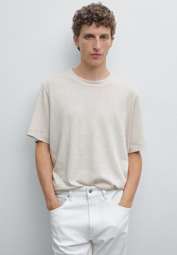 SHORT SLEEVE - Basic T-shirt - beige