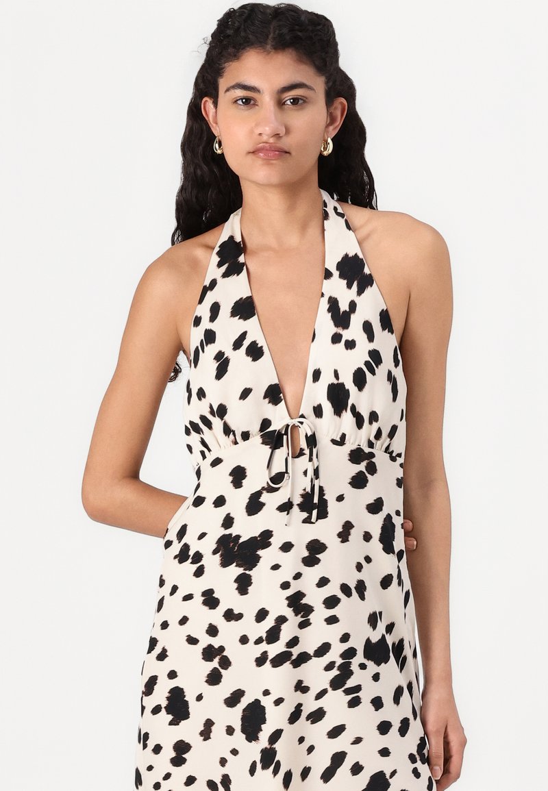 Abercrombie & Fitch TIE HALTER NECK SHORT DRESS - Day dress - off white/off- white - Zalando.ie