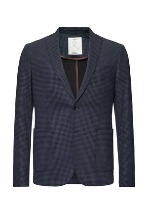 s.Oliver BLACK LABEL MIT HAHNENTRITTMUSTER - Blazer jacket - navy