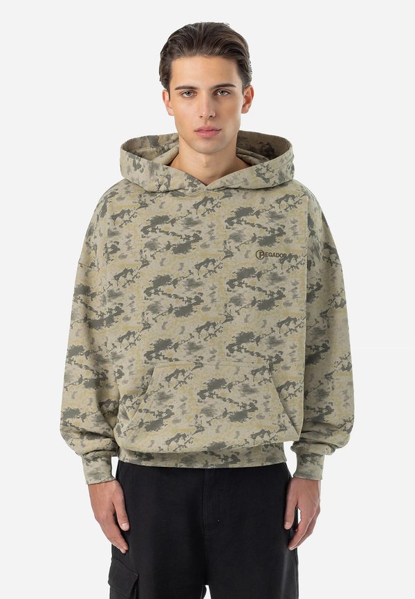 FLOAR BOXY - Hoodie - washed mud camouflage
