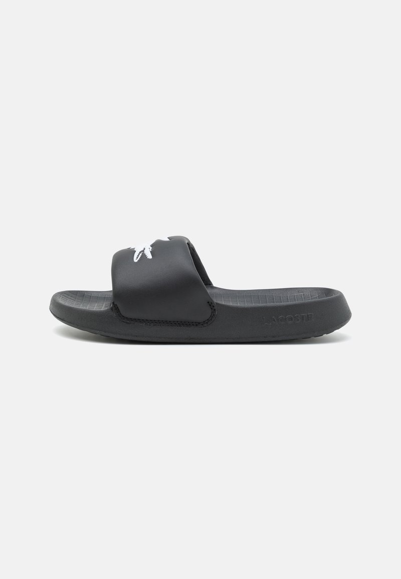 Lacoste SERVE SLIDE JUNIOR SANDALS - Bazénové šmýkačky - black/white