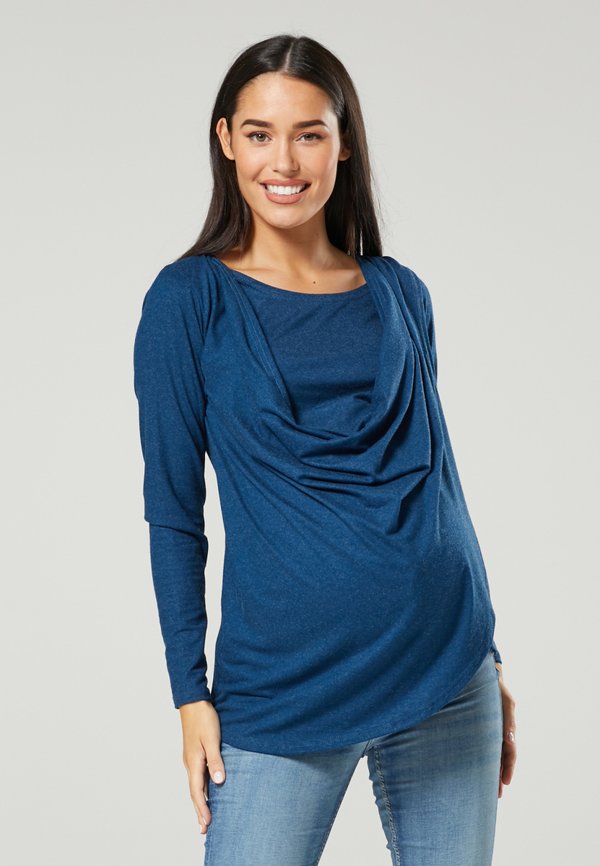Long sleeved top - petrol melange2