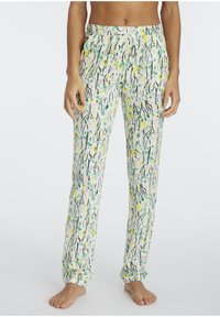 Mönstrade pyjamasbyxor i pastellfärger med ett mjukt material. Har en elastisk midja och smalnande muddar.