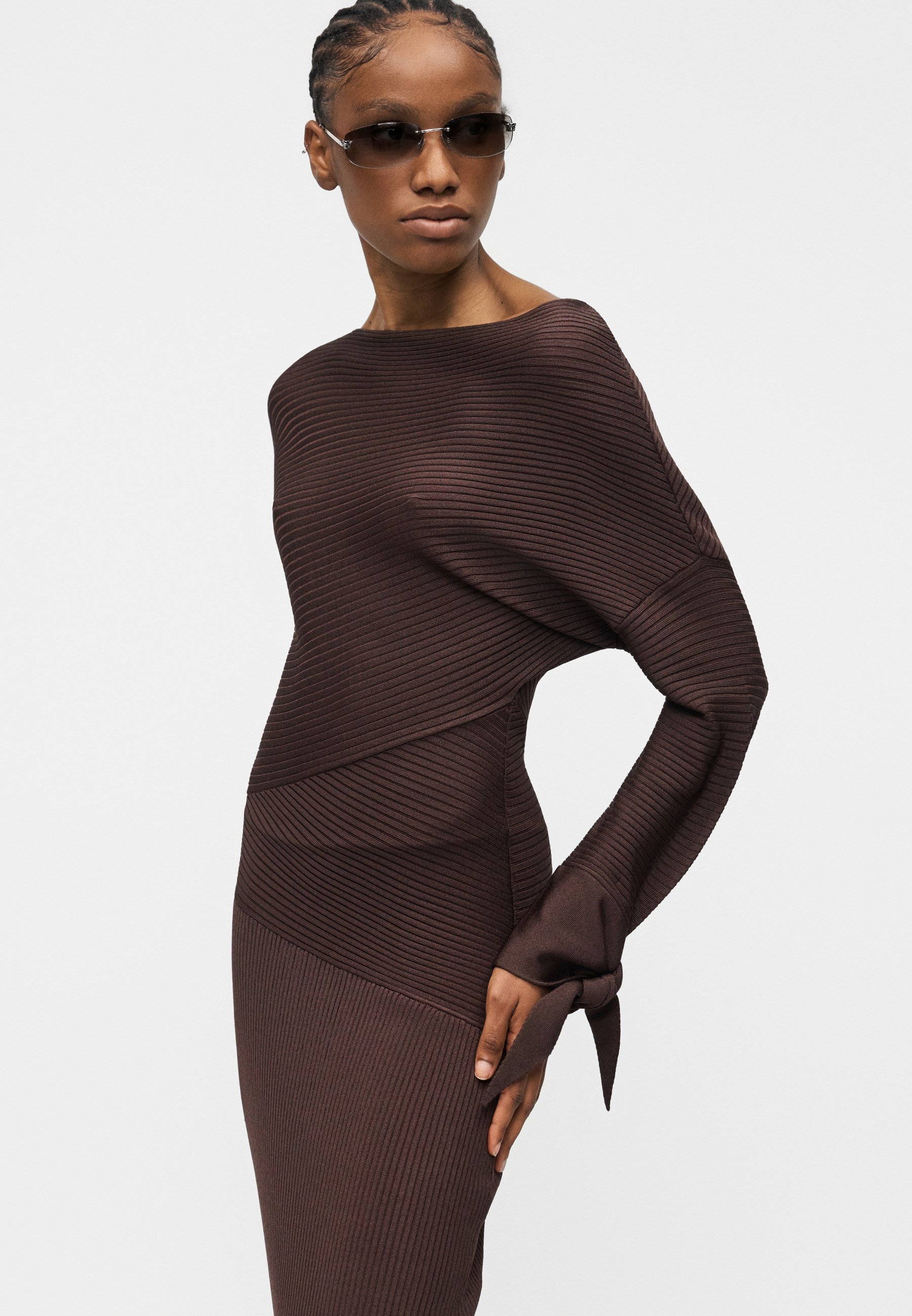 Pinko BRINA ABITO - Jumper dress - marrone terra/multi-coloured
