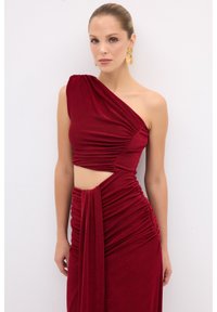 adL OFF THE SHOULDER LONG - Iltapuku - claret red