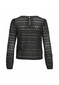 Must mustrakk lilled mustri, millel on pikad varrukad, võtmeaugu selg ja erinevate tekstuuridega lillemuster. Valmistatud kergest kangast.