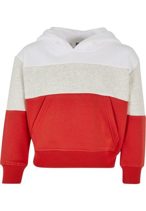 OVERSIZE 3-TONE - Jersey con capucha - white lightgrey hugered