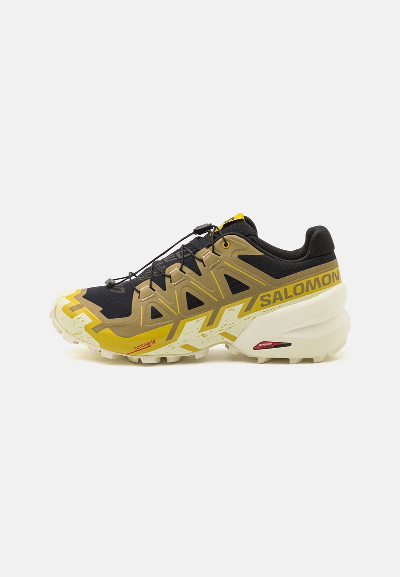 Salomon SPEEDCROSS 6 - Běžecké boty do terénu - black/cress green/transparent yellow