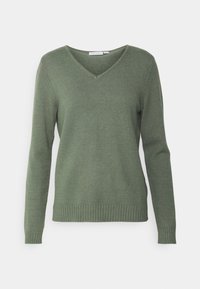 VILA Strickpullover - mottled green