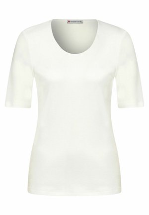 Street One, Short sleeve - V- neck - Solid color - T-shirt basic - weiß