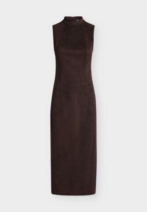 VILA, VICHOOSE HIGHNECK MIDI - Denné šaty - coffee bean
