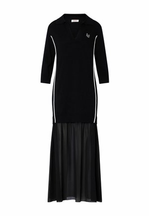 LIU JO, LIU JO KNIT DRESS WITH GEORGETTE INSERT - Φόρεμα-πουλόβερ - black