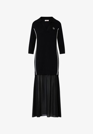 LIU JO, LIU JO KNIT DRESS WITH GEORGETTE INSERT - Φόρεμα-πουλόβερ - black