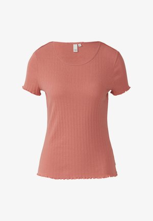 QS, MIT AJOUR-MUSTER - T-shirt basique - papaya