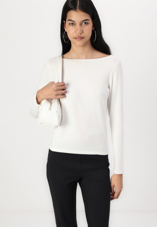 Long-Sleeve Cozy Lounge Knit Wide Crew Top - Long sleeved top - jet stream2