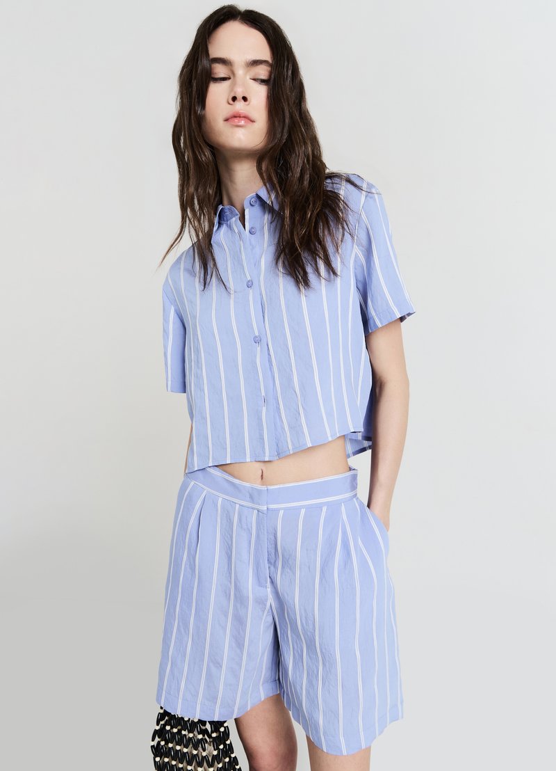 Calliope BERMUDA RIGHE RILIEVO  - Shorts - var celeste