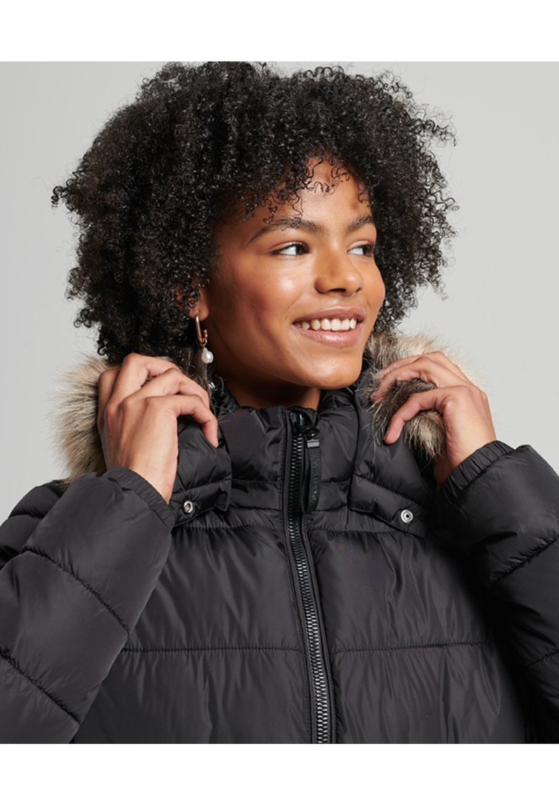 Superdry MOUNTAIN HOODED FUJI LONGLINE - Winter coat - black - Zalando.co.uk