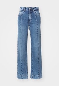 ONLJUICY PLEAT WIDE - Wide Leg - medium blue denim