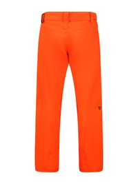 Lys orange udendørs bukser vist fra bagsiden, med bæltestropper, forstærkede knæsyninger og et lille logo på højre ben.
