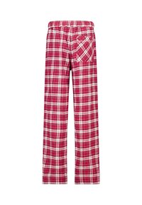 Rood geruite pyjamabroek met een relaxed fit, elastische tailleband en één achterzak met witte stikselaccenten.
