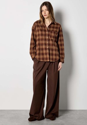 CHECK PRINT - Hemdbluse - brown