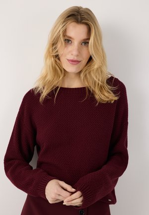More & More, MORE & MORE LÄSSIGER STRUKTURSTRICK-PULLOVER - Jumper - pomegranate red