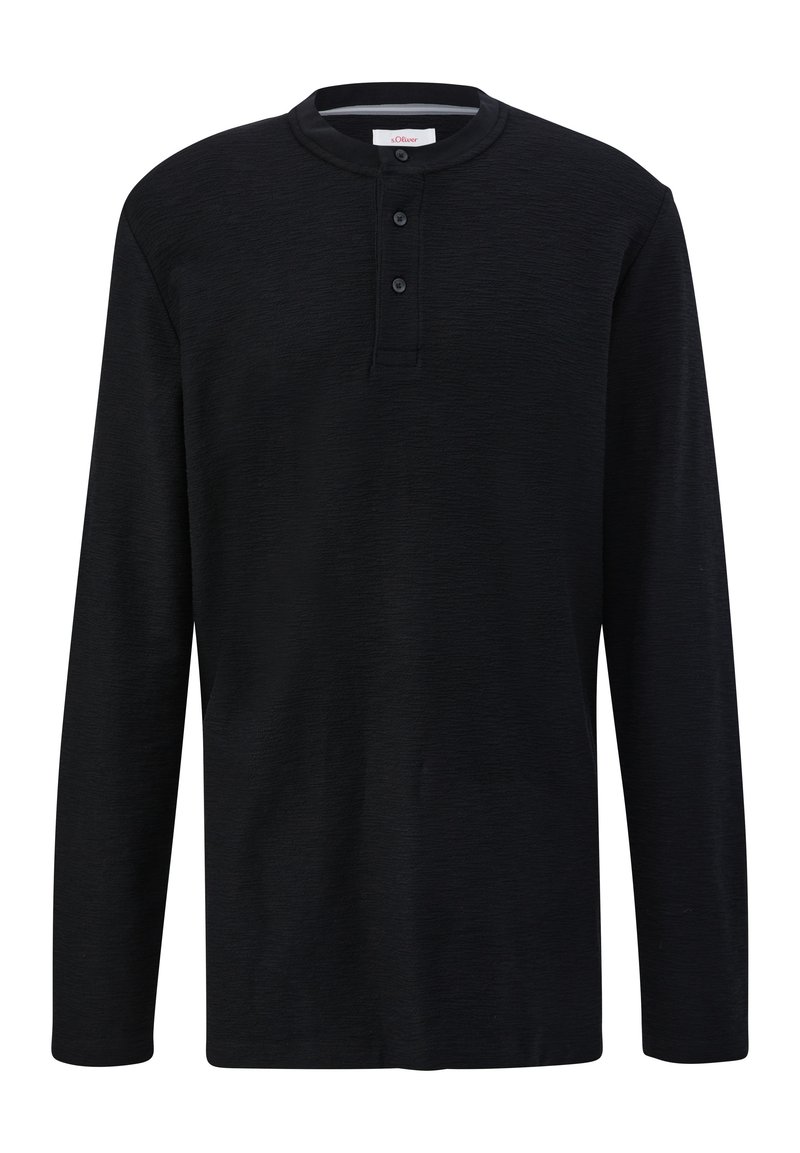 s.Oliver MIT HENLEYAUSSCHNITT - Langarmshirt - schwarz