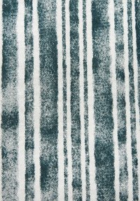 Tissu avec un motif texturé de bandes verticales bleu sarcelle foncé et blanches, présentant des effets de coups de pinceau irréguliers et une finition en tissu doux et tissé.