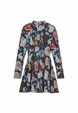 LONG SLEEVE CAT  - Freizeitkleid - black