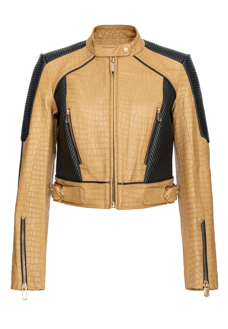 pinko Leren jas meerkleurig