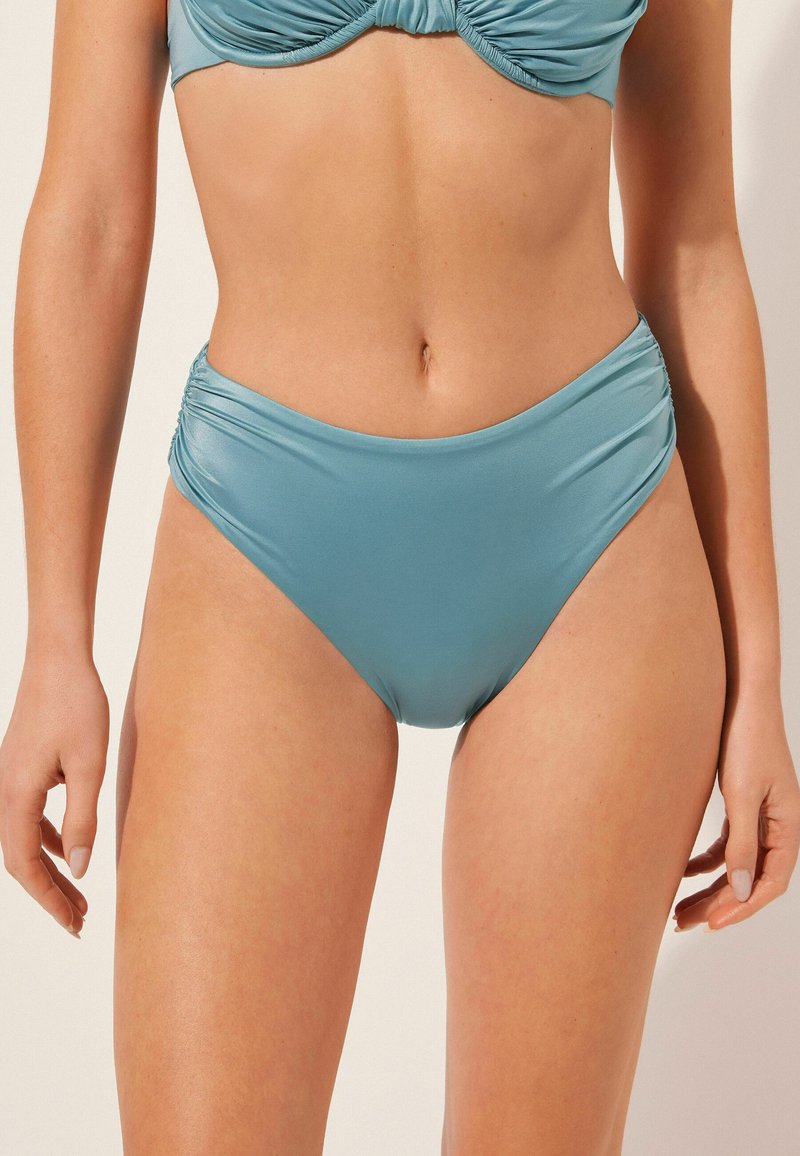 Calzedonia SHINY SATIN - Bikini-Hose - hellblau c shiny satin wave blue