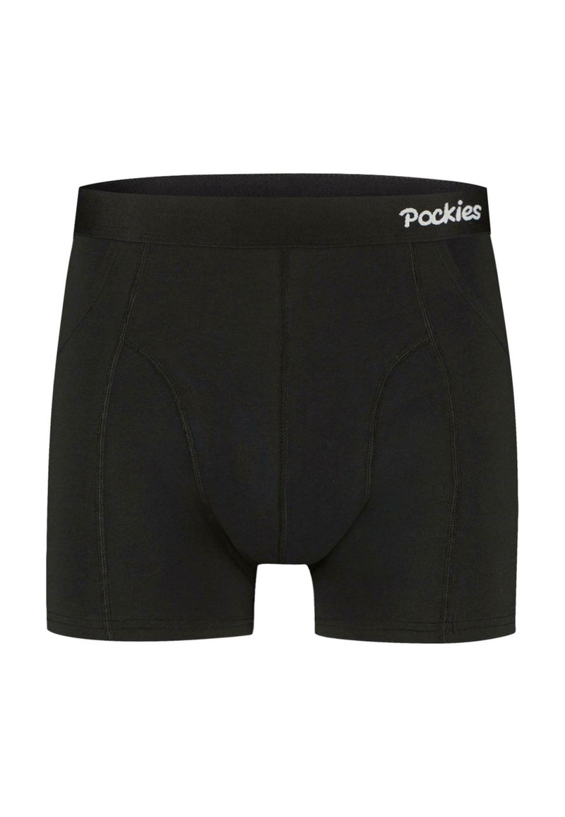 Črne bombažne bokserice z mehkim pasom, na katerem je logo "Pockies". Struktura z ojačanim šivom in tesnim prileganjem.